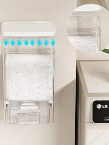 1pc Transparent Wall-Mounted No-Drill Laundry Detergent Storage Box, Indoor Laundry Room/Bathroom Wall Container