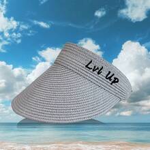 Customized Embroidery Sun Hat, Straw Hat, Summer UV Protection Hat, Travel Hat - A - View 7