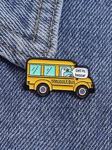 1 件汽车鸭图案休闲锌合金时尚卡通汽车胸针，多功能金属珐琅徽章独特设计有趣的别针，适用于背包、衣服、日常配饰学校