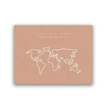 1 pezzo cartellone con citazioni di viaggio, stampa su tela con del mondo e disegno a linee, quadro moderno bohémien, decorazione parete per soggiorno, opzione con cornice