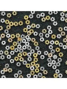 100pcs 4mm Metal Snowflake Spacers, Color Preserving Jewelry Making Components For Bracelets, Necklaces, Earrings, Hair Clips - One Bag - View 25