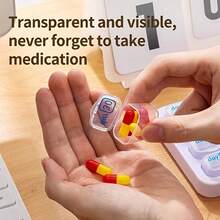 1 Piece Portable 31 Day Pill Organizer, Sealed Medication Container For Vitamins And Pills, Home Or Travel Pill Box - Multicolor - View 5
