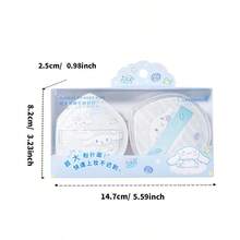Miniso 3 قطع/مجموعة من وسادات إزالة المكياج الكرتونية الكبيرة جدًا لسانريو هالو كيتي/سينامورول/ميلودي/كورومي مع صندوق تخزين، تطبيق سريع ومتساوٍ، محمول وملائم للاستخدام المنزلي والسفر، هدية عيد ميلاد مثالية - متعدد الألوان - مشاهدة 9