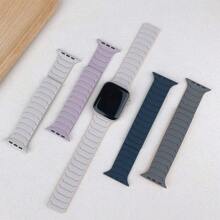 Magnetisches Silikon Armband kompatibel mit Bändern in Größen 45mm, 44mm, 40mm, 42mm, 46mm, 41mm, 49mm, 38mm, Sport Armband kompatibel mit Watch Series 10, SE, 9, 8, 7, Ultra 2, Zubehör für Damen und Herren