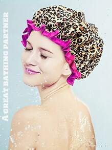 Bonnets de douche imperméables à double couche, bonnets de douche pour les femmes pour le bain, le shampooing et le maquillage. Bonnets de bain de haute qualité réutilisables et portables pour les voyages