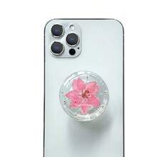 1 pieza Soporte para teléfono con globo de aire transparente y brillante, agarre de teléfono, soporte de escritorio con escala de gotas de pegamento y recubrimiento de polvo brillante - Accesorio de teléfono móvil compatible con iPhone, Android, regalo para cumpleaños, familia, amigos Agarre de teléfono de empuje-tracción, soporte de teléfono, accesorios de teléfono