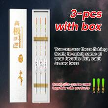 3 PiecesFloat Set With Box, Fishing Supplies, Fish Float, Wild Fishing, Rock Fishing, Sea Fishing, Platform Fishing, Universal Fish Float, Can Be Used To Catch Bass, Carp, Catfish, Etc - White - View 1