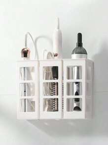 1 pieza Soporte para rizador de cabello, para secadores de pelo, planchas, tenacillas, alisadores y peines, organizador adhesivo de pared, cesta de ducha y accesorios para el cabello, almacenamiento y organización de baño