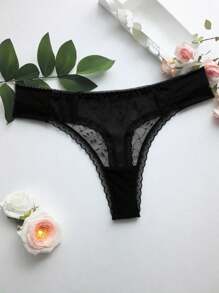 Sexy Lingerie Perspective Sexy Underwear Shorts, Internet Famous Beautiful Transparent Lace Flower Fashionable Underwear, Women's Mesh Transparent Sexy Thong Sexy Embroidered Bottom Exquisite Transparent Lace Interwoven With Fashionable Mesh, Outlining Sexy Patterns, Details Perfect For T Pants