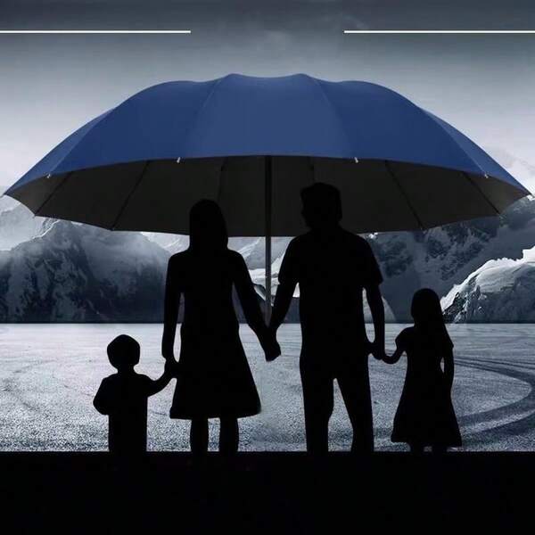 مظلة كبيرة مقاومة للرياح ب- 12 عصا مقواة، غطاء مقاوم للماء، ومقبض سهل الإمساك - مثالية للأمطار الغزيرة والتبريد الصيفي والشاطئ والسفر بقطعة واحدة