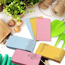 150 قطعة مظاريف صغيرة ملونة للعملات مع 100 دبوس ورق، مظاريف بذور لاصقة معاد استخدامها، أكياس بذور "لتنمو المحبة"، أجزاء تخزين صغيرة للحديقة والمكتب أو هدايا الزفاف