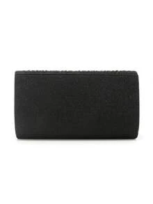 Elegant Rhinestones Necklace Earrings Bracelet Jewelry Set For Wedding Bridal Ruched Fashion Women Evening Bags Metal Chain Shoulder Clutch Bags Envelope Design Handbags Green Merry Christmas Day Handbags Purse For Gift Dress Prom Holder - Black - View 6