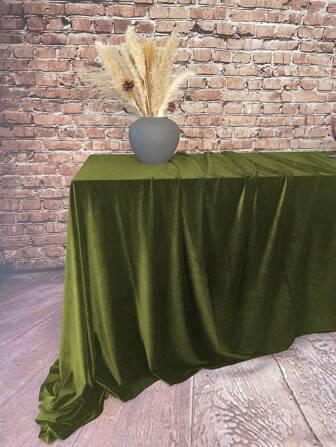 1 pieza, Mantel de terciopelo, Elegante y lujoso mantel rectangular en un hermoso color para bodas, fiestas y eventos, con costuras duraderas para un uso prolongado