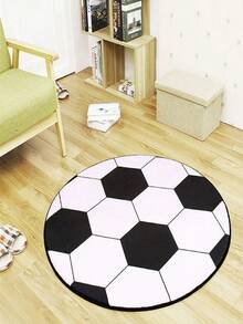 1 buc. Covor cu design de fotbal, covor decorativ pentru casă, bordură rafinată, prietenos cu pielea și confortabil, inodor, covor lavabil pentru living, dormitor, baie, birou, dulap