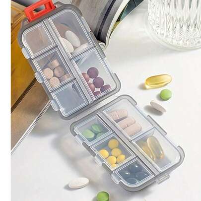 Organizer per pillole con 7 giorni e 10 scomparti, contenitore per medicinali giornalieri, custodia portatile per pillole settimanali da viaggio, porta integratori vitaminici, scatola per conservare le pillole a prova di umidità