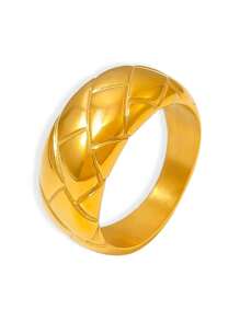 1 Pieza Anillo de cúpula gruesa y de alto brillo - Anillo versátil minimalista para uso diario, regalo de cumpleaños y festividades