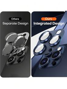 Protector de lente de cámara de aleación de aluminio y cristal de zafiro, compatible con Apple 16 Pro Max/16 Pro/15 Pro Max/15 Pro/14 Pro Max/14 Pro - Regalo de metal con titanio azul para cumpleaños, familia y amigos. Aleación de metal con vidrio templado de cobertura completa, protector de lente, accesorios para teléfono