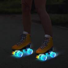 Roller Skates For Women Outdoor Indoor Four-Wheel Fun Fashionable Roller Skates For Men - Yellow - View 4