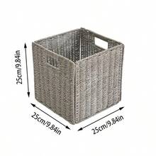 سلة تخزين من الخيزران قابلة للطي مربعة لتوفير المساحة، أغراض متعددة لتخزين الغسيل، الألعاب، والكتب، منظم تخزين