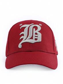 High Crown Baseball Cap For Men, Casual & Versatile, Spring/Autumn - Dark Red a - View 1