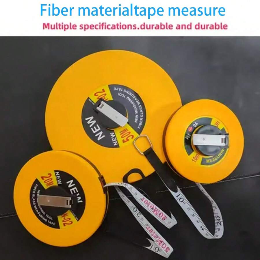 Cinta métrica de fibra de vidrio larga, regla retráctil compacta y duradera, cinta métrica blanda de doble cara, herramienta de medición adecuada para construcción y uso doméstico - Amarillo - Ver 1