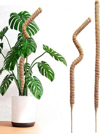 1pc Coco Coir Moss Pole For Plants Monstera, Bendable Plant Sticks Support, Plant Stakes For Indoor Plants, Coco Coir Pole Plant Support, Monstera Moss Pole For Climbing Plants Growth