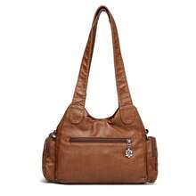 Modischer minimalistischer Vintage-Shopper mit mehreren Taschen, Nieten und elegantem Lässig-Design, vielseitiger Schulter-/Unterarmtragedesign für Straße und Urlaub