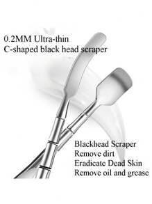 Limpiador de puntos negros de doble cabezal, limpiador de poros, raspador de puntos negros de acero inoxidable, herramienta de belleza para la limpieza facial de los poros