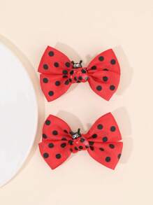 2pcs Red Ladybug Hair Bows For Girls Cute Laybug Grosgrain Ribbon Bow Alligator Clips Adorable Polka Dot Ladybug Insect Bow Hair Clips Birthday Holiday Gifts Bow Barrettes Girls Pigtail Bow Hairpins Kids Hair Accessories