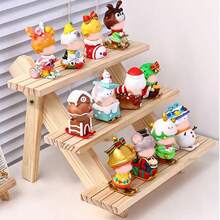 Estantería escalera de madera natural, de ensamblaje libre y movible, estante de almacenamiento creativo y sencillo, apto para hogar, oficina, organización de escritorio, exhibición multiusos de sobremesa - Color de la madera - Ver 1