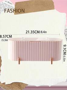 1 件桌面收纳盒，带透明盖的清洁棉签架，防尘，三隔间浴室罐，多功能抽屉整理器，用于清洁清洁棉签、球、垫、浴室、客厅、卧室、存储（粉色） - 淺粉色 - 查看 12