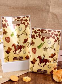 10/20/50 piezas Bolsas de regalo con temática del Salvaje Oeste con bueyes y caballos, bolsas de regalo ideales para fiestas de cumpleaños, fiestas con temática deportiva, embalaje de regalos, bolsas de regalo para fiestas y días festivos