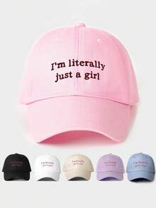 1 chiếc mũ bóng chày thêu "Tôi thực sự chỉ là một cô gái" dành cho nữ, mũ chống nắng ngoài trời có thể điều chỉnh cho kỳ nghỉ du lịch bãi biển mùa xuân thu, mũ phong cách Y2k dành cho cả nam và nữ - mũ bóng chày - Xem 11