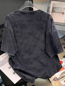 Kaos Wanita Lengan Pendek Hitam Ukuran Besar, Desain Longgar dan Melangsingkan, Pesona Vintage Kasual Musim Panas - Hitam - View 2