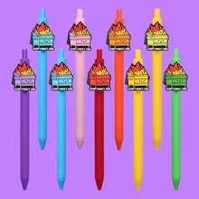 9 Flame Series Ballpoint Pens, Featuring A Variety Of Pen Body Colors, Are Highly Creative, Three-Dimensional And Cute. Cute Stationery, Perfect For Office Work And Study, Can Also Be Given As A Back-To-School Gift