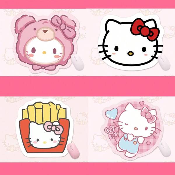 Sanrio Sanrio Mouse Pad Hello Kitty Various Styles, Shapes, Expressions, Office Mouse Pad, Pochacco Double-Sided PU Leather, Leather Non-Slip Outsole, Washable, Quick-Drying, Waterproof, Oil-Proof, Antibacterial Material, Suitable For Workplace Work, Women, Students, Laptops, Desktop Computers, Holiday Gifts Back To School