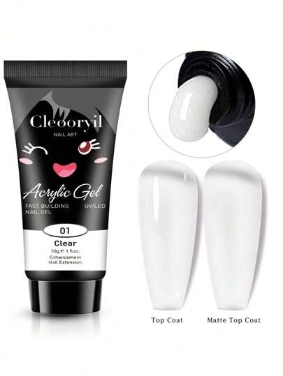 30g Clear Quick Extension Gel Nail Polish Construction Hard Gel Semi-Permanent Acrylic Extension Nail Polish UV/LED Gel Nail Polish For Nail Art Home Salon DIY