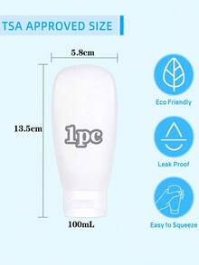 1/3/5 件旅行便携式分配瓶，100 毫升，便携式防漏可再填充挤压瓶，可再填充挤压容器，适用于洗漱用品和化妆包，飞机必需品洗发水、乳液、化妆品、沐浴露