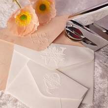 Custom Your Wedding Embosser, Napkin Embosser, Envelope And Invitation Embosser, Personalized Embosser Stamp, Custom Embosser Stamp, Personalized Wedding Embosser, Initials Embosser, Paper Embosser, Monogram Embosser Personalized Initials Embosser Stamp, Monogram Embosser - Silver - View 3