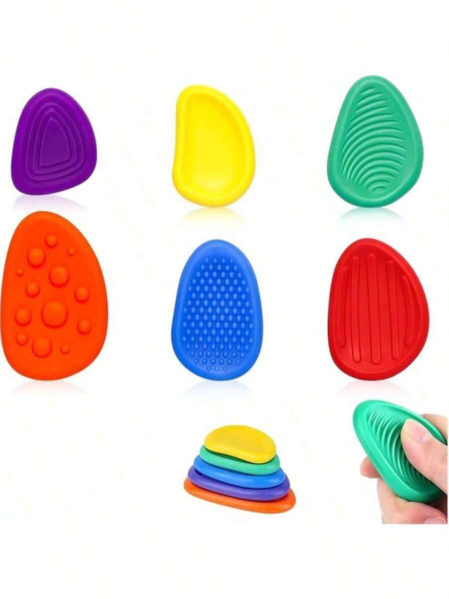 Sensory Worry Stones: Textured Soft Fidget Toys - Calming Stress Relievers For Anxiety, Fidget Toys,Sensory Toys,Toys,Sensory Toys, Valentine's Day,Gift