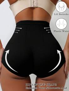 Seamless High Waist Abdominal Control Shaping Panties Trainer Body Shaper Shorts Bottoms Tummy Slimming Sheath Woman Flat Belly Control Panties Hip Butt Lifter Briefs Panty Waist Trainer Tummy Control Underwear Shapewear With Front Clasp Closure - Black - View 5