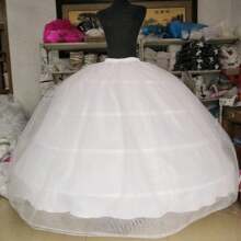 New Hot Sell 4 Hoops Big White Petticoat Super Fluffy Crinoline Slip Underskirt For Wedding Dress Bridal Gown In Stock