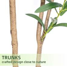 Olive Trees Artificial Indoor, 6FT Tall Faux Olive Tree With Black Planter, Artificial Plants With Natural Wood Trunk And Lifelike Fruits For Home Office Decor(Does Not Include Rattan Flower Pot) - Olive Green - View 6