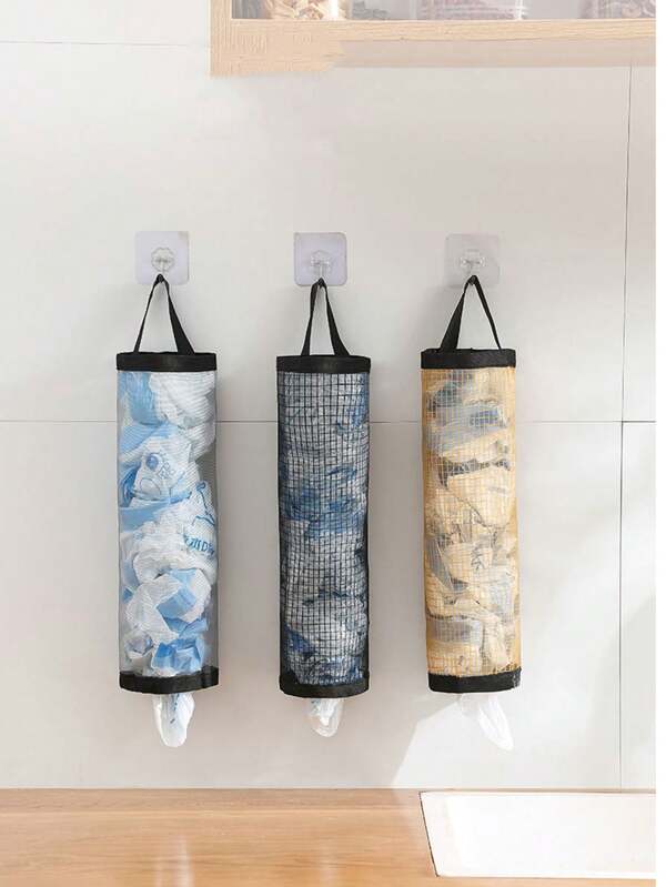 1pc Wall-Mounted Plastic Bag Dispenser Rack Organizer For Home, Kitchen, Summer Beach Party, Food, Camping, Organizer, Room Decor, Kitchen Accessories
