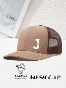 1PC Adjustable Letter "J" Print Baseball Cap For Men ,It Comes In 10 Colors,Breathable Mesh Back, Lightweight Polyester Sun Protection Hat,For Outdoor Sports & Fishing, Multiple Colors (Black/Blue/White/Green), Outdoor Sports Cap | Logo Cap | Makes A Great Gift For Family And Friends, And Is Perfect For Beach Vacations And Hiking Trips.