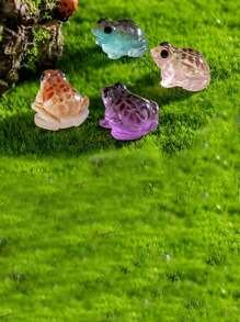5pcs/10pcs/2pcs/Set Resin 3D Polychrome Frog Garden Decor, DIY Miniature Landscape Accessories, Desktop Decoration, Scene Decoration, Holiday Decoration,Horticultural Ornaments, Room Decoration, Home Decoration, Office Decoration, Theme Party Decoration, Flower Pot Decoration And Gifts,Aquarium Fish Tank Decoration Animals