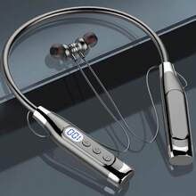 1pc Magnetic Design Button Control Soft Silicone Flexible Neckband HiFi Stereo Wireless Earphones, Fashion Wireless Music Headphones With 60 Hours Playtime