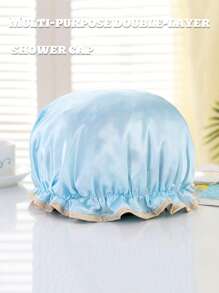 Bonnets de douche imperméables à double couche, bonnets de douche pour les femmes pour le bain, le shampooing et le maquillage. Bonnets de bain de haute qualité réutilisables et portables pour les voyages