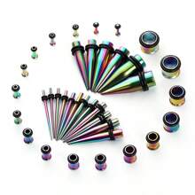 Collection de 28 accessoires en acier inoxydable comprenant une bague pointue en forme de cône unique, des boucles d'oreilles exagérées. Idéal pour les mariages, les vacances d'été, les voyages, le camping et les activités aquatiques.