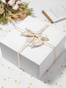 Gift Box With Lid, White Cardboard Gift Box For Bride, Bridesmaid, Proposal, Suitable For Gifts, Christmas, Weddings, Graduations, Holidays, Birthdays, And Craft Packaging - White - View 2